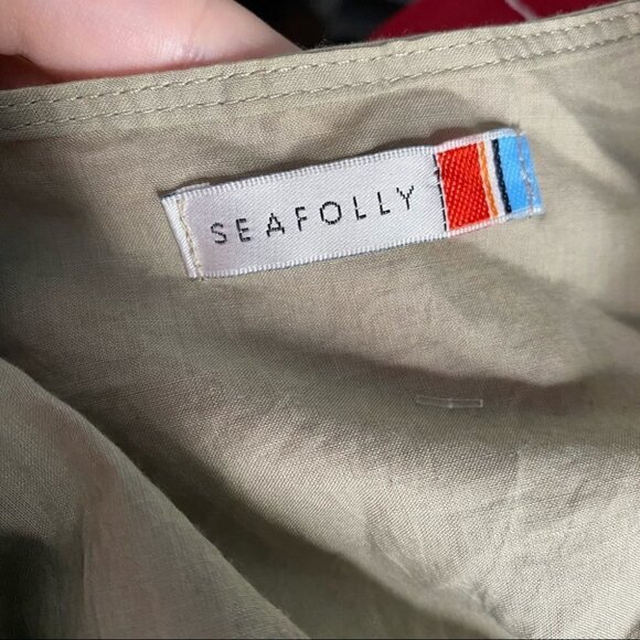 Seafolly Green Swimsuit Coverup Tie Front Shirt - Picture 9 of 9